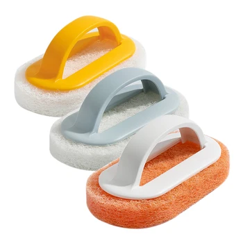 

Kitchen Cleaning Bathroom Toilet Glass Wall Cleaning Bath Brush Plastic Handle Sponge Bath Bottom Bath Brush Kitchen Clean Tool