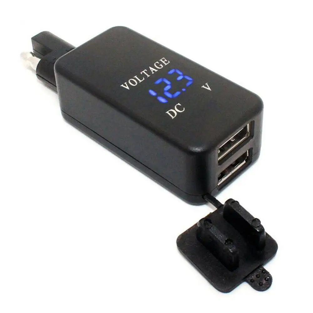 QC 3,0 Автомобильное зарядное устройство розетка 12 в двойной USB зарядное устройство светодиодный цифровой дисплей мотоцикл прикуриватель гнездо зарядное устройство s SAE Встроенный предохранитель