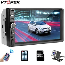 Vtopek 7 дюймов Универсальный двойной din Автомобильный мультимедийный плеер MP5 dvd-плеер цифровой сенсорный экран авто радио с резервной камерой