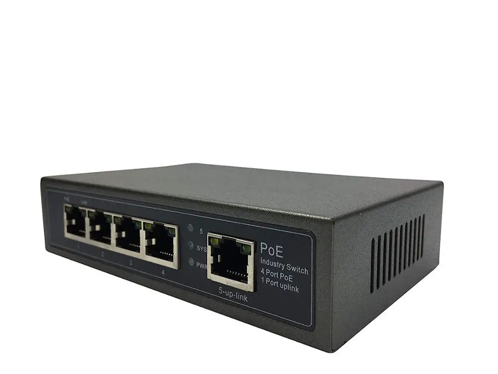 

SUNBA PoE+ Switch 4-Port Built-in Power Supply 65W 802at/af Compliant for IP Cameras
