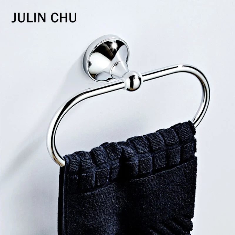 

Chrome Towel Ring Metal Wall Mounted Ellipse Kithen Washroom Toilet Bath Towel Holder Hanger Brass Bathroom Hardware Accessories