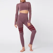 High Street, комплект из 2 предметов, спортивный костюм для женщин, женский бесшовный облегающий хип-лифтинг, длинные рукава, для бега, фитнеса, тофа, брюки# G4