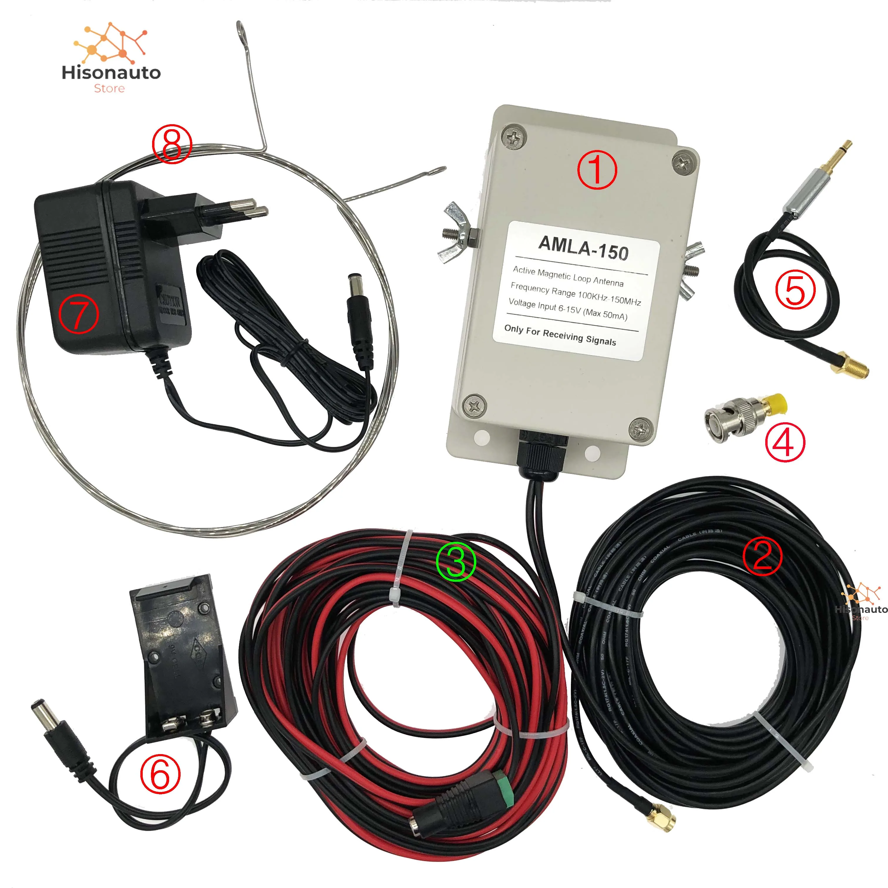 Hisonauto amla150 antena de laço magnético ativo
