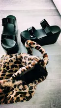 Zapatos de talla grande para mujer, sandalias con plataforma alta de talla grande 43, Cosplay gótico negro, cuñas cómodas de tacón, chanclas para exteriores de verano, 2021