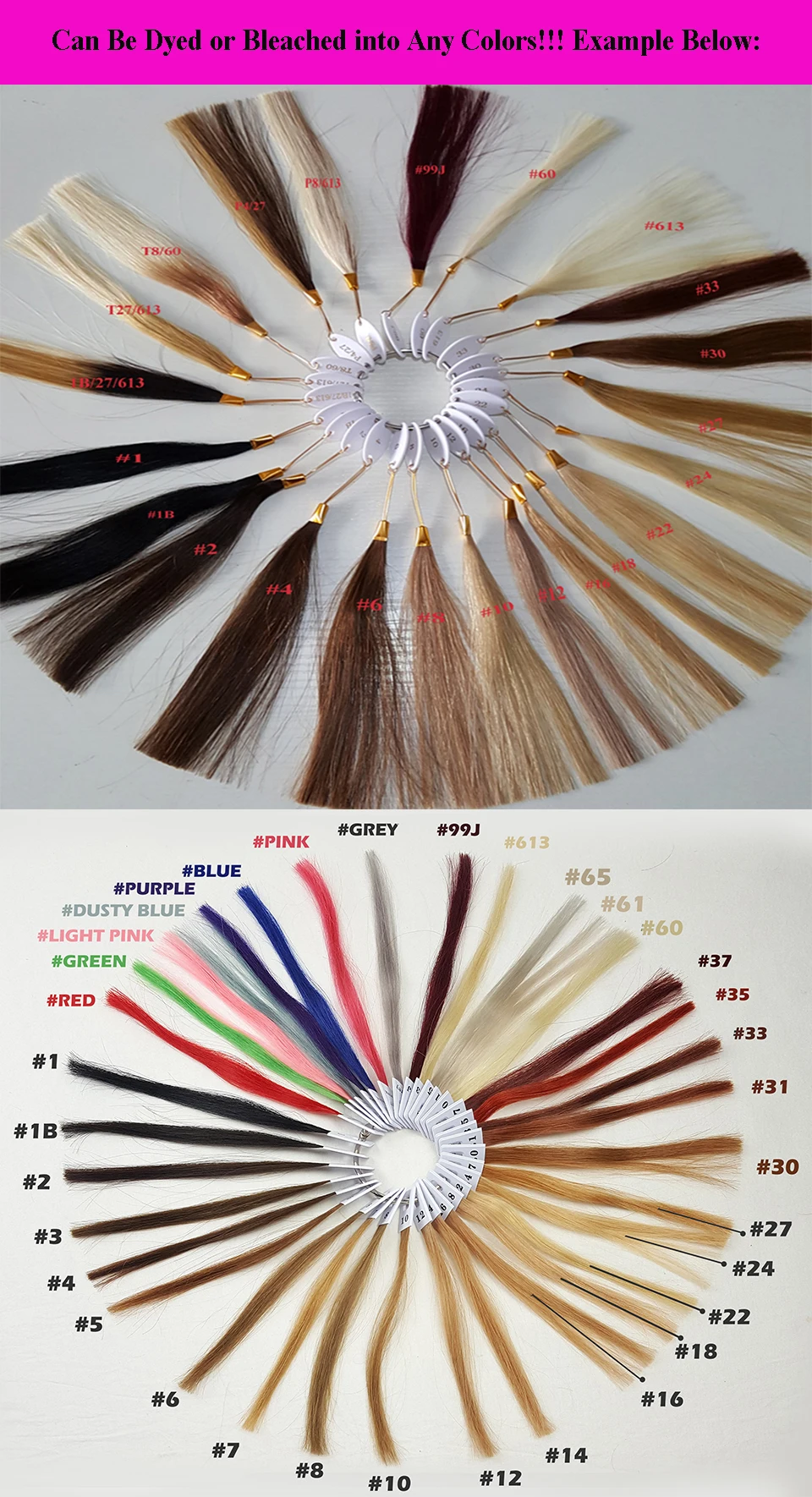 ShowCoco человеческие волосы для наращивания, цветные кольца, волосы remy, цвет диаграммы для салонных волос, образцы