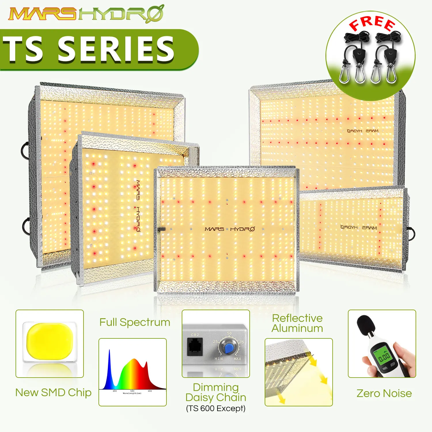 Mars Hydro TS 600W 1000W 2000W 3000W светодиодный Grow светильник полный спектр Панель для Крытый