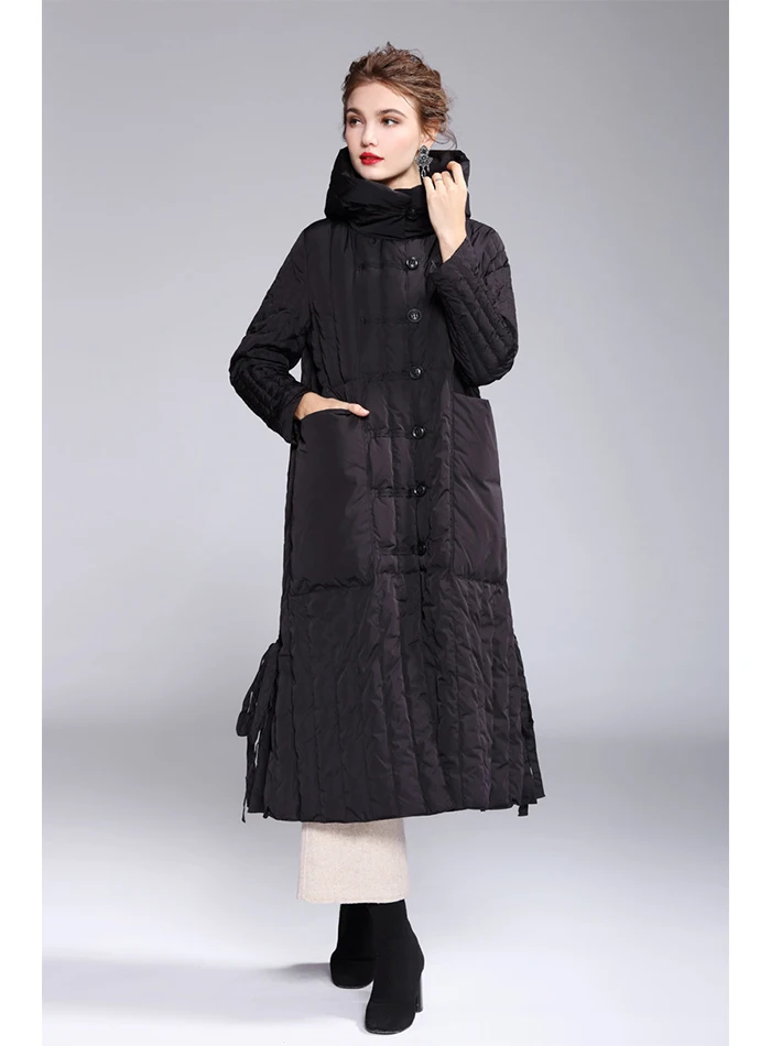 Liva girl Новая Осенняя зимняя женская куртка на утином пуху, тонкая парка, Женское пальто, длинное пальто с капюшоном размера плюс, ультра светильник, верхняя одежда
