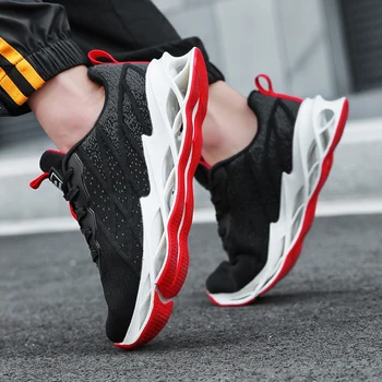 

Men Fashion Shoes 2020 Casual Comfortable Sneakers Lace-up Blade Running Shoes Jogging Sports Breathable Male Outdoor Gym Shoes