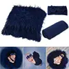 3PCS Newborn Photography Props Accessory Toddler Photo Blankets Wrap and Headband Mohair Stretch Knit Swaddle Wraps Studio Props 4