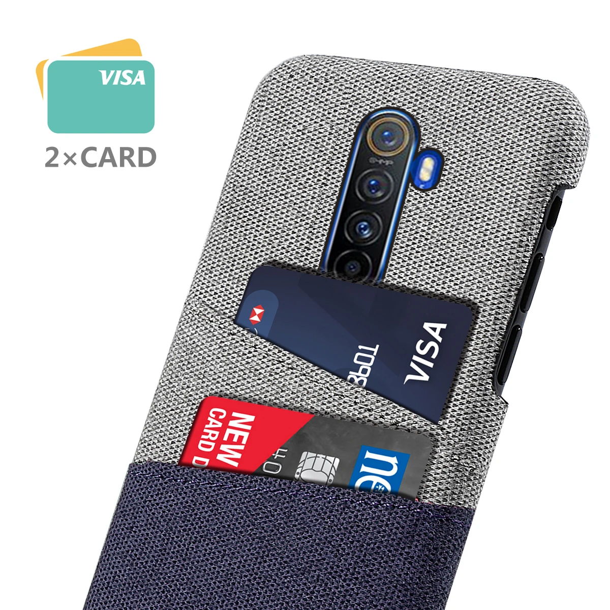 Для Oppo Realme X2 Pro Чехол для задней панели Ультратонкий Жесткий ПК телефон против царапин защитная ткань 2 отделения для карт чехол для Realme X2 Pro