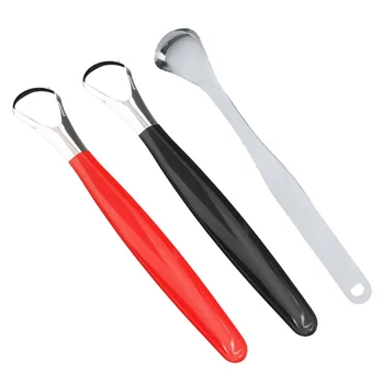 

3pcs Tongue Scraper Stainless Steel Durable Portable Reusable Tongue Oral Cleaner Fresher Brush for Outdoor Office