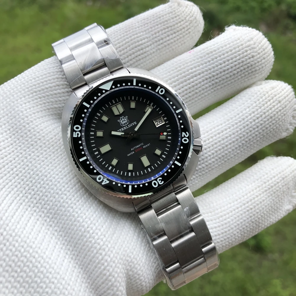 SD1970 Steeldive Марка 44MM Мужчины NH35 Dive Часы с керамической рамкой|Механические часы| |