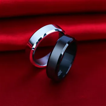 

1pcs Fashion Bevel Edge Steel Titanium Finger Rings Party Favors for Men and Women Rings Party Decoration Gifts Supplies