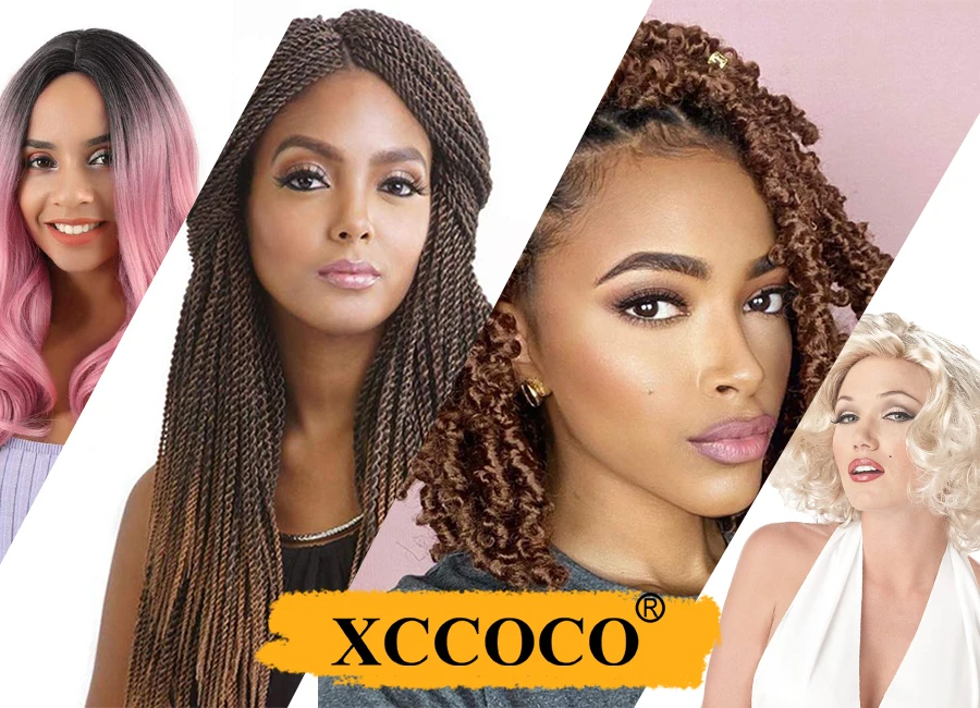 Resistente ao Calor Xccoco-peruca Afro Feminina Curta Cacheada Franja Cabelo Sintético Marrom Escuro 14 Polegadas Solto 1 High Quality Apliques e perucas