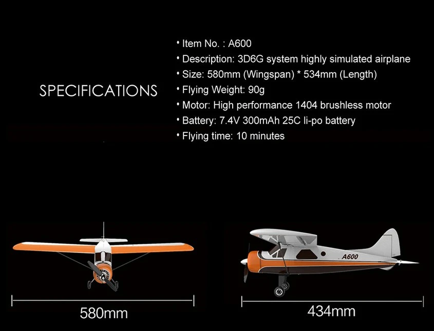 WLtoys XK DHC-2 A600 RC Самолет RTF 2,4G бесщеточный двигатель 3D/6G пульт дистанционного управления Самолет совместимая Futaba S-FHSS самолет RC планер