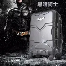 VESCOVO 2" 24 дюймов мультфильм супергерой Бэтмен чемодан на колёсиках spinner черный Высокое качество носить на колесиках Дорожный чемодан на колесиках