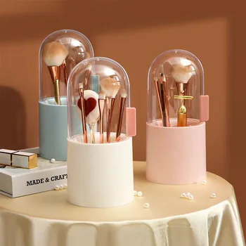 

1Pc Makeup Brush Storage Box Cosmetic Organizer Makeup Brush Barrel Holder Eyebrow Pencil Box Waterproof Contains Dustproof