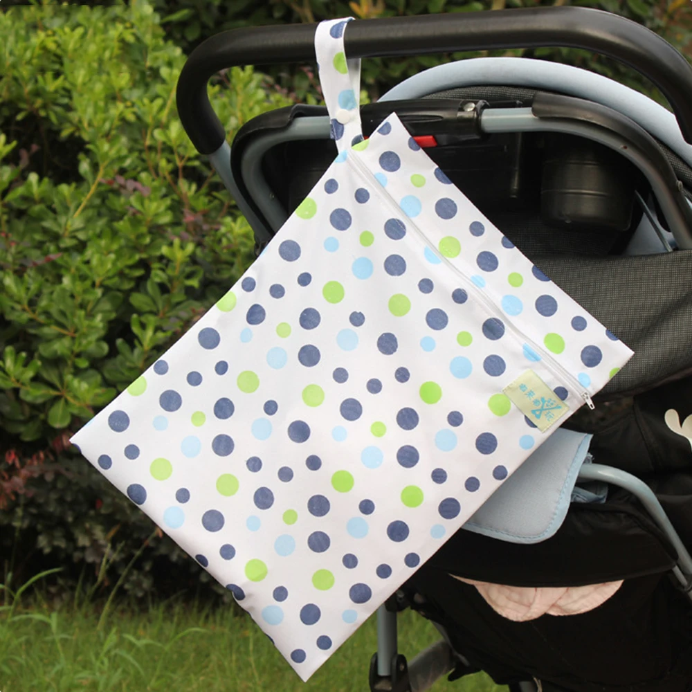 Baby Waterproof Reusable Baby Bag Dry Wet Bag Pocket Printing Travel Bag Single Layer Zipper Bag 30 * 40cm