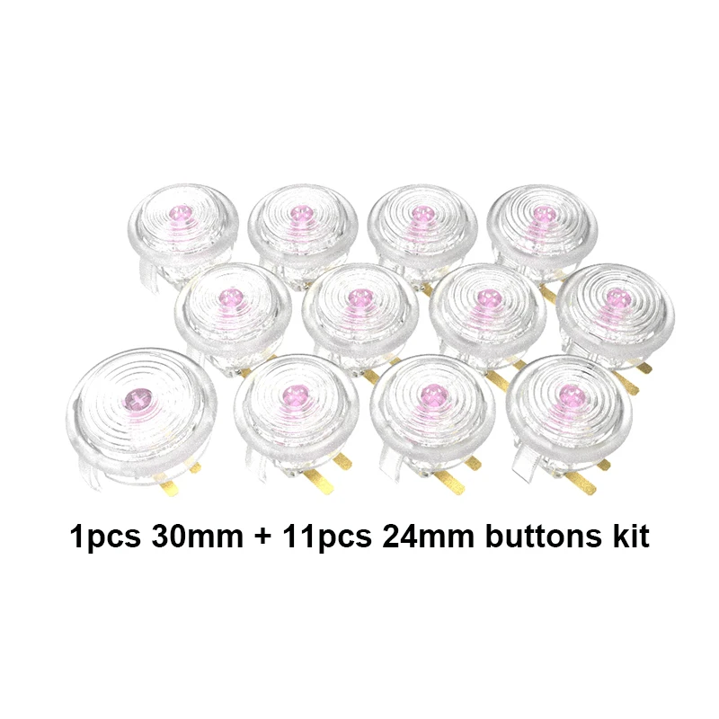 Punk Workshop 1pcs 30mm 11pcs 24mm Clear Mechanical Buttons Kit Replace for Hitbox Arcade DIY Builds Cabinet MAME Machines 1pcs 5pcs 2 buttons modified folding flip remote key shell for suzuki sx4 swift car key blanks case