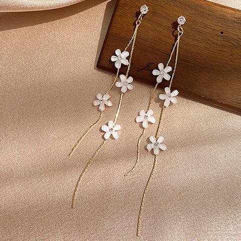 Trendy Long Tassel Butterfly Drop Earrings Gold Color 2021 Fashion Hanging Women Earrings Summer Jewelry Girls Party Gift
