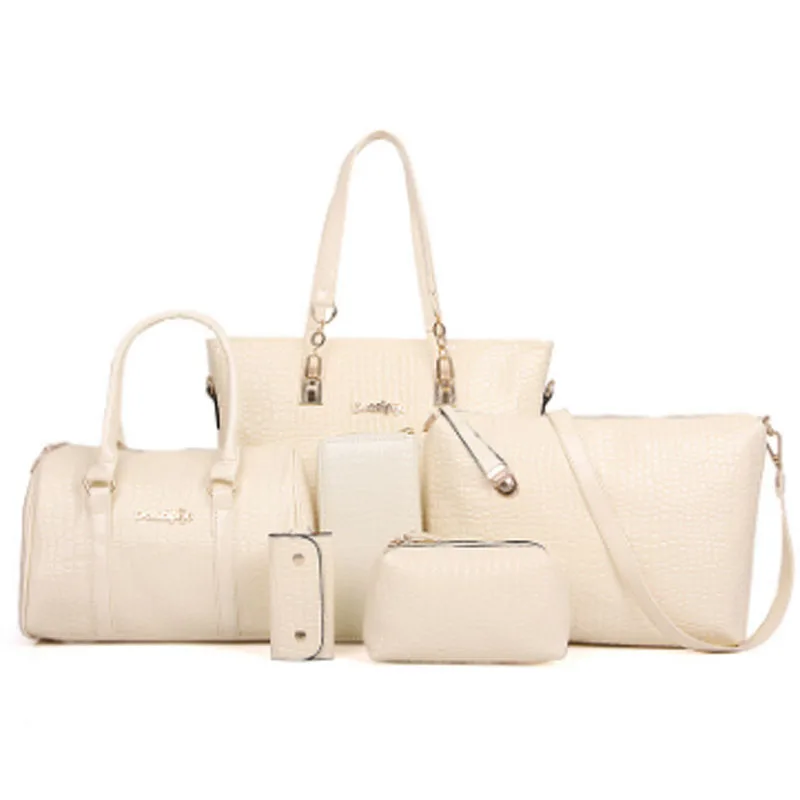 New European and American one - shoulder cross - carry mother-child bag - six - piece embossed crocodile - print female bag