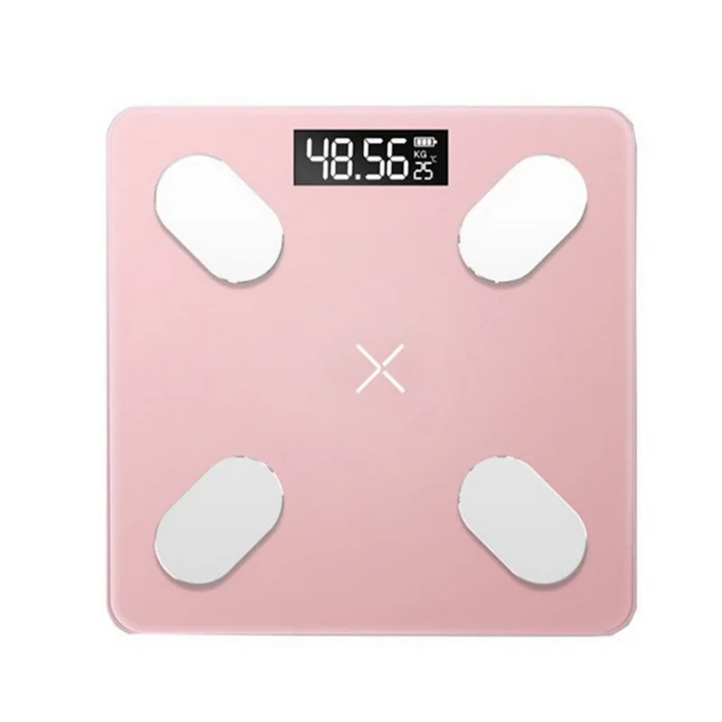 Pink Весы для ванной, напольные, цифровые весы для жировых отложений, Bluetooth, электронные, мини смарт-анализатор ИМТ, весы с приложением - Цвет: Pink
