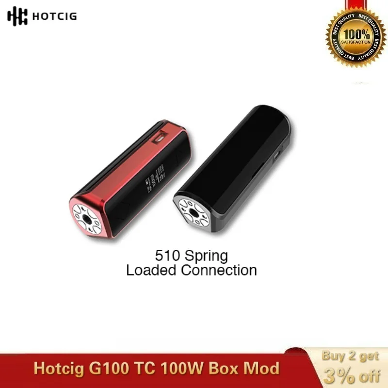 Hotcig G100 TC 100W бокс-мод с 0,9 дюймовым дисплеем Питание от одной батареи 18650/20700/21700 VS Hotcig RSQ мод Vape