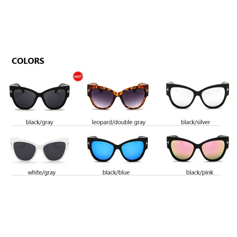 Новые солнцезащитные очки Cateye, женские модные солнцезащитные очки с большой оправой, женские брендовые дизайнерские ретро очки с заклепками, солнцезащитные очки, тени для женщин UV400