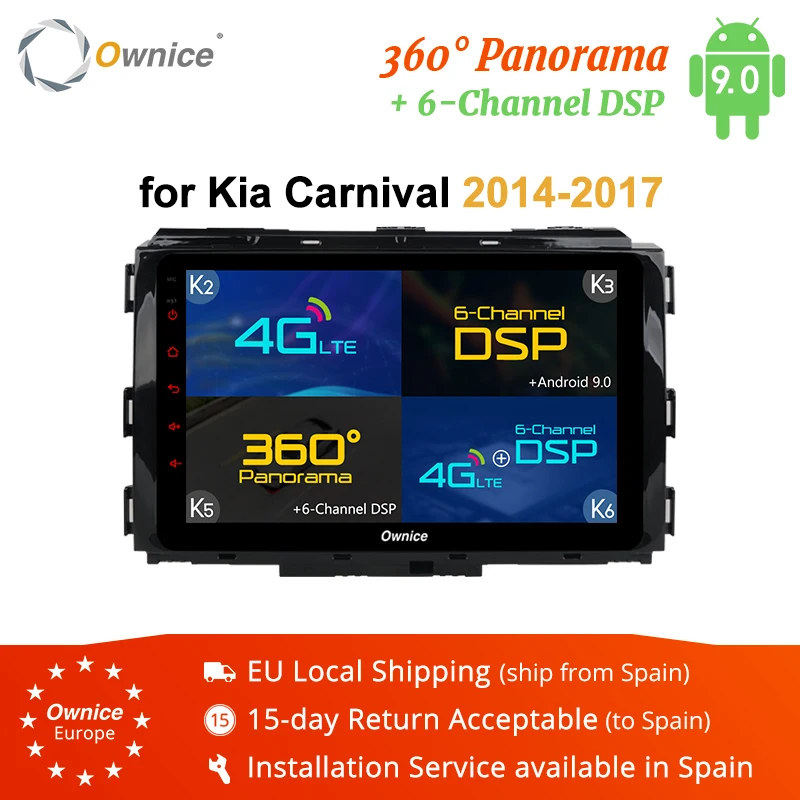 Ownice K2 K3 K5 K6 360 панорама DSP 4G LTE 8 ядер Android 9 0 автомобильный Радио dvd плеер GPS Navi для KIA