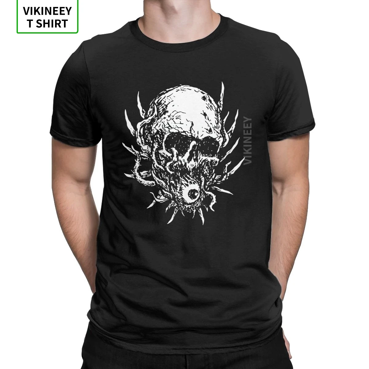 

Brutal Death Skull Monster Satan Heavy Metal T-Shirt for Men Cotton T Shirt Satanic Dark Devil Hell Demon Short Sleeve Tees