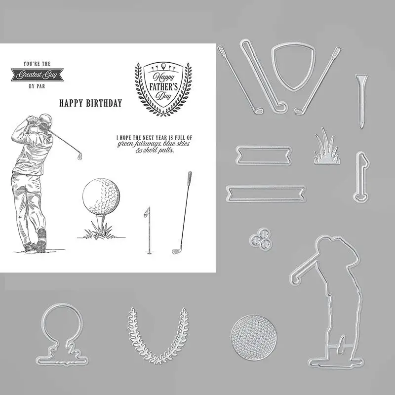 

Father's DAY Metal Cutting Dies and Stamps GOLF stencil template decoration 2020 scrapbooking album stamp and dies new