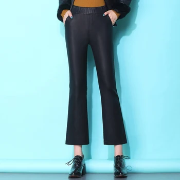 

Fp1085 2019 new autumn winter women fashion casual Popular long Pants PU leather harajuku pants leather pants