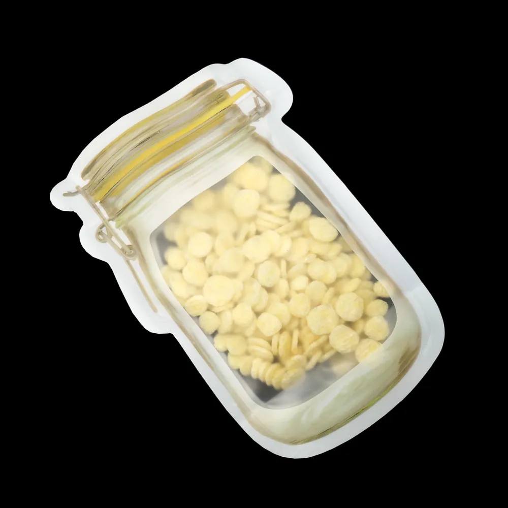 黄色自立磨砂梅森瓶袋 D