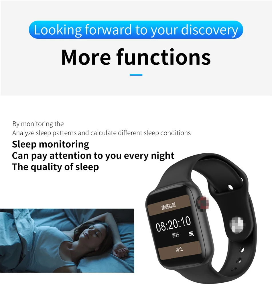 GEJIAN Смарт- часы с Bluetooth и функцией вызова, 1,54 дюймов, полный экран, сенсорный ЭКГ, монитор сердечного ритма, водонепроницаемые, шагомер, умные часы