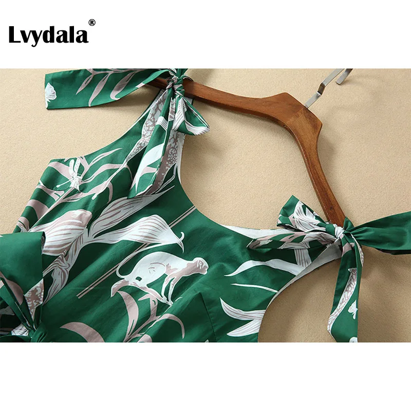 Lvydala/новейшее летнее подиумное платье, женские платья до середины икры на тонких бретелях, праздничные платья