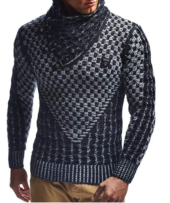 

ZOGAA 2019 Autumn/Winter Man Fashion Pullover Sweater Turtleneck Knitted Brand Casual Sweaters Slim Fit Pullover Male Knitwear