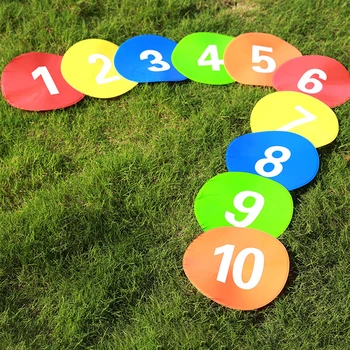 

10pcs Practical Football Toughness Wear Resistant Digital Multi Purpose Accessories Lightweight Training Equipment Signs Disc