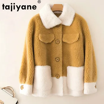 

Real Fur Coat 100% Wool Jacket Autumn Winter Coat Women Clothes 2019 Streetwear Korean Vintage Tops Sheep Shearling Suede Lining