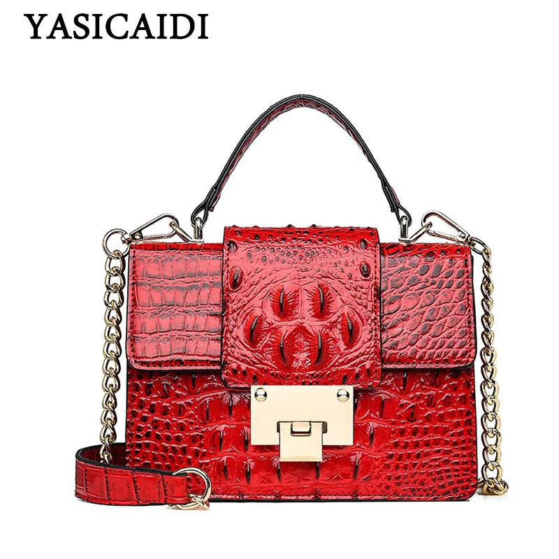 

2019 Fashion Bags Small Square Crossbody for Women Handbags Women Bags Crocodile Print Designer Tote Bags Chain Lady Durable Bag