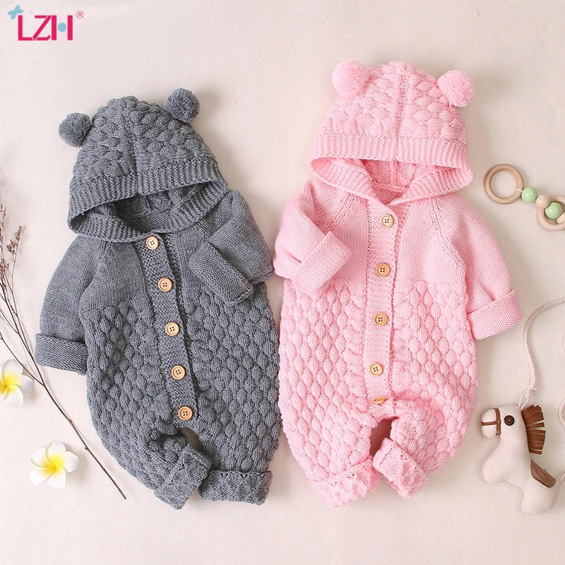 Baby Knit Rompers Costumes Jumpsuit Kids Overalls Infant Clothing Spring LZH Newborn