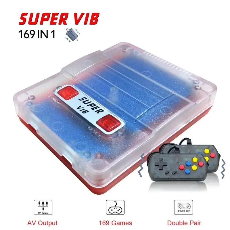 Супер VIB 8 бит Ретро ТВ игровая консоль встроенный 169 игр с вибрационной ручкой встроенный 30 вибрации играть много удовольствия