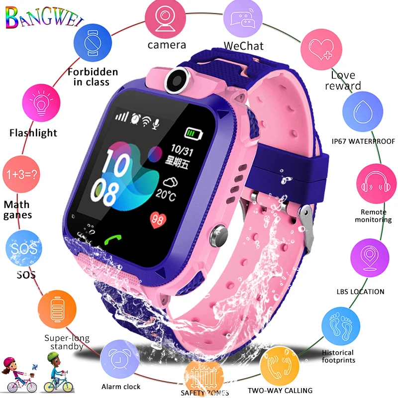 

BW 2019 Smart Watch For Children Kids Baby Watch Phone 2G Sim Card Dail Call Touch Screen Waterproof Smart Clock Smartwatch Gift