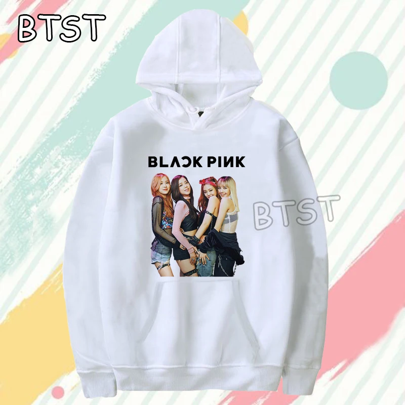 Womens Clothing Harajuku Blackpink Women Sweatshirt Pullovers Japanese Pink Hoodie Aesthetic Comfortable Womens Hoodies Pullover
