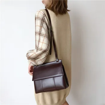 

Vintage Women shoulder bag quality pu leather female Crossbody Bags 2019 new brand design lady handbag bolsa feminina Brown