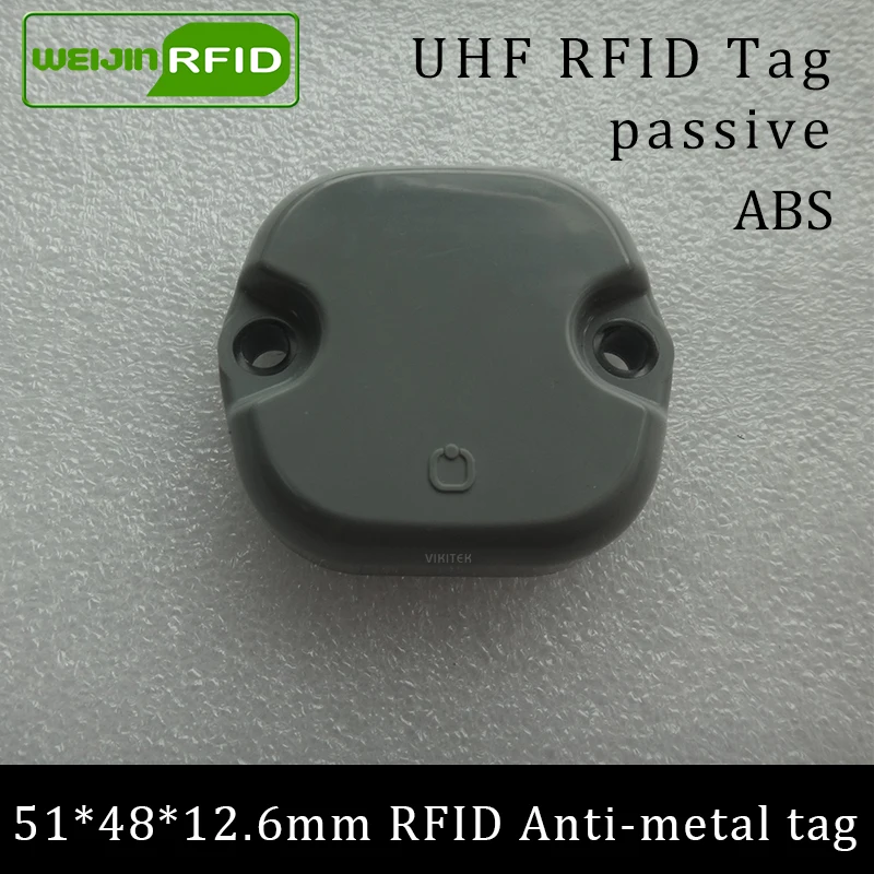 UHF RFID антиметаллическая бирка 915 МГц 868 Impinj Monza4QT EPCC1G2 6C 51*48*12 5 мм паллет прочный ABS