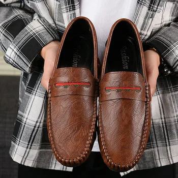 

Best Selling Men Loafer Shoes Brand Lazy Shoes For Men Casual Slip On Men Shoes Fashion Driving Moccasins Mens Leather Sneakers