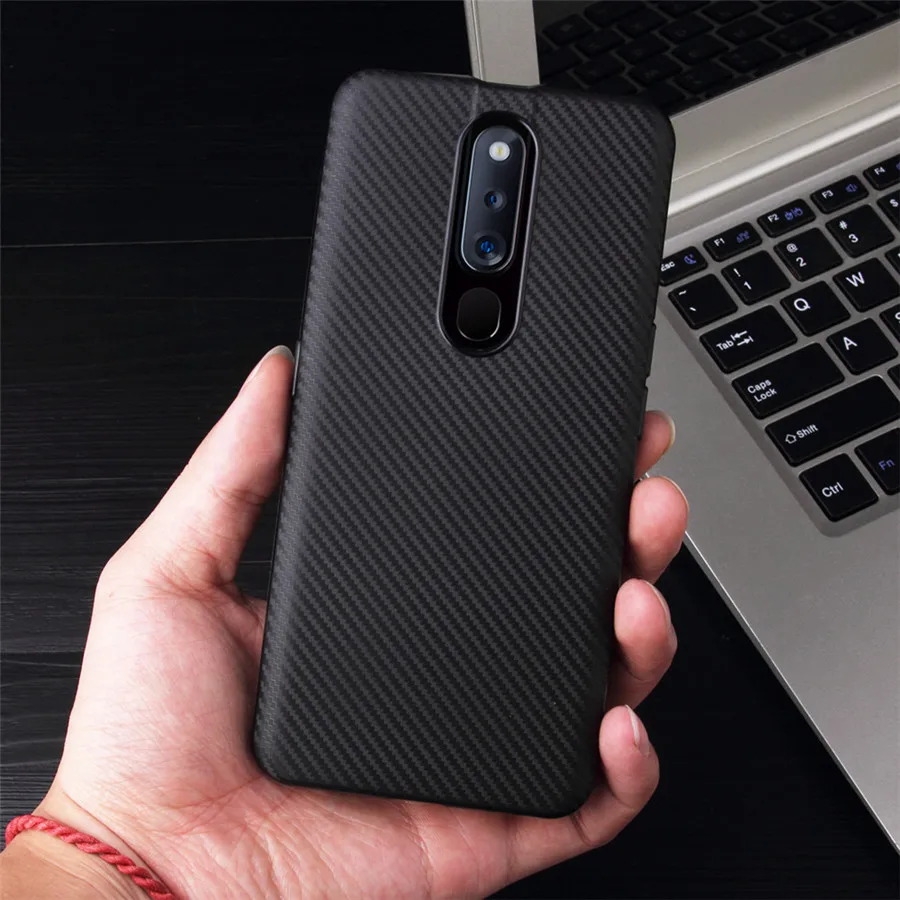 Luxury Carbon Fiber Case For OPPO F5 F9 F11 Pro A7X Soft Silicone Back Cover Realme 1 C1 2 Bumper |