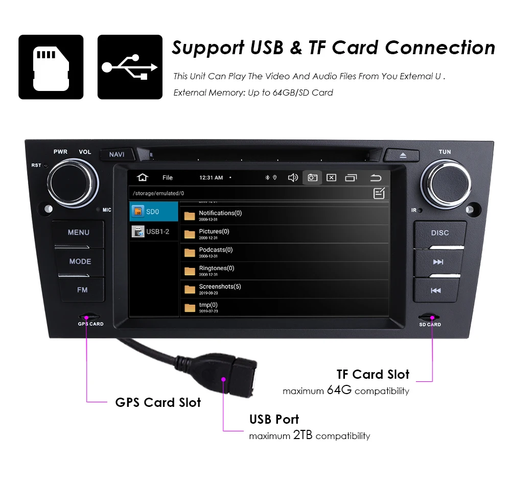 1 Din Автомобильный мультимедийный плеер gps Android 9,0 для BMW 3 серии E90/E91/E92/E93 2006-2012 dvd-плеер радио FM Восьмиядерный 4G+ 64G dab