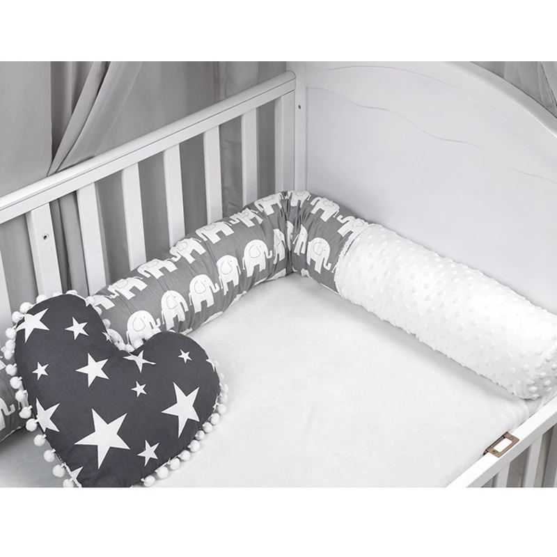 AAG Nordic Baby Bed Bumper Cotton Cartoon Newborn Sleeping Bed Protector Infant Sides in Crib Baby Bassinet Bumper Room Decor