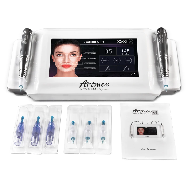 

High Quality Permanent Makeup machine digital Artmex V8 touch Tattoo Machine set Eye Brow Lip Rotary Pen MTS System tattoo gun